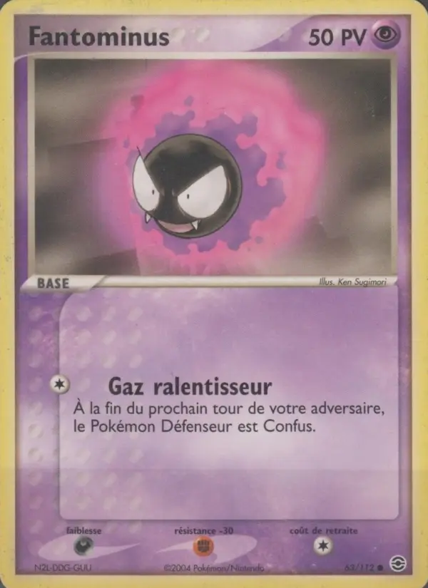 Scan HD carte Pokémon Fantominus 63/112 — EX Rouge Feu & Vert Feuille