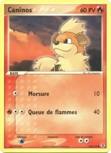 Carte Pokemon Caninos 64/112 EX Rouge Feu & Vert Feuille
