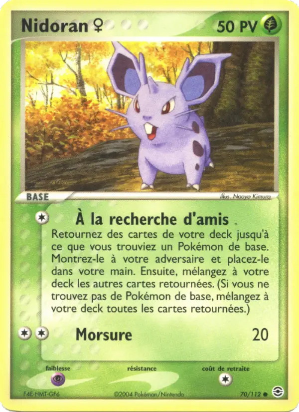Scan HD carte Pokémon Nidoran ♀ 70/112 — EX Rouge Feu & Vert Feuille