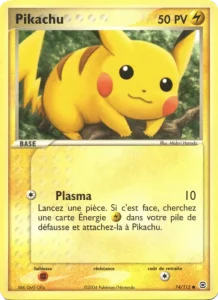 Carte Pokemon Pikachu 74/112 EX Rouge Feu & Vert Feuille