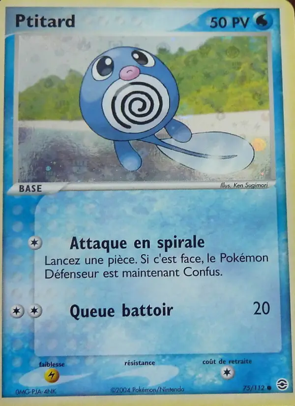 Scan HD carte Pokémon Ptitard 75/112 — EX Rouge Feu & Vert Feuille