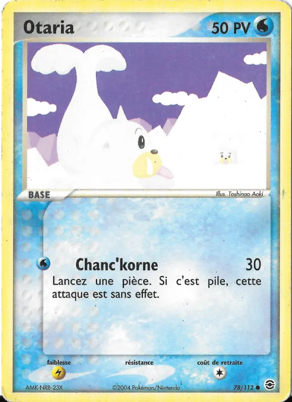 Scan HD carte Pokémon Otaria 78/112 — EX Rouge Feu & Vert Feuille