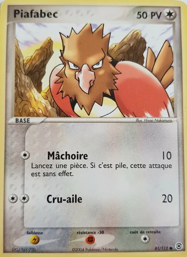 Scan HD carte Pokémon Piafabec 81/112 — EX Rouge Feu & Vert Feuille