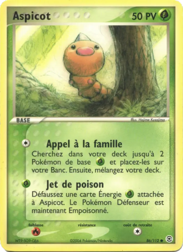 Scan HD carte Pokémon Aspicot 86/112 — EX Rouge Feu & Vert Feuille