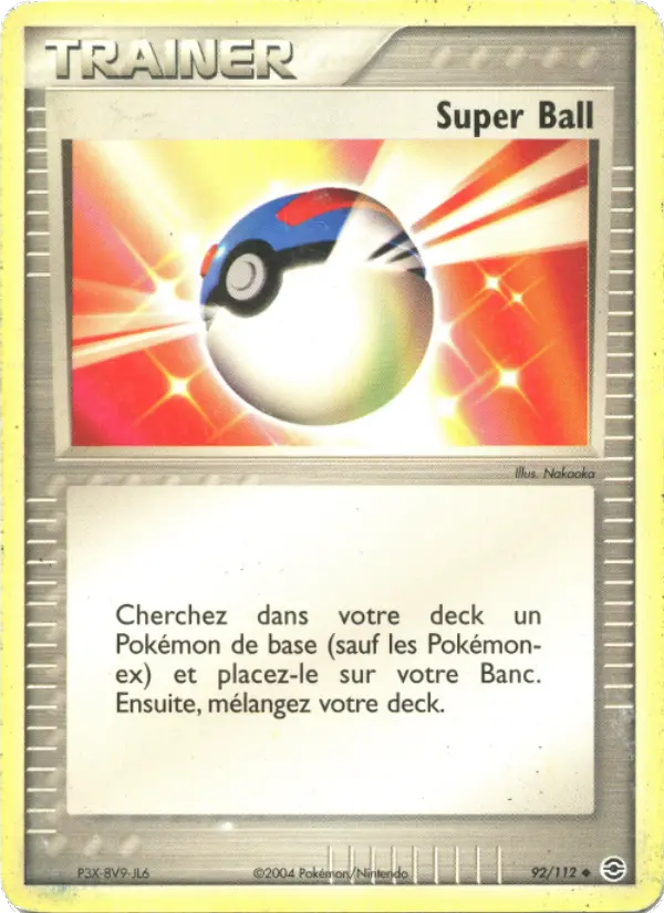 Scan HD carte Pokémon Super Ball 92/112 — EX Rouge Feu & Vert Feuille