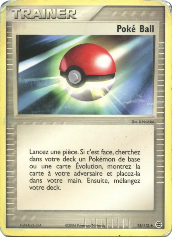 Scan HD carte Pokémon Poké Ball 95/112 — EX Rouge Feu & Vert Feuille
