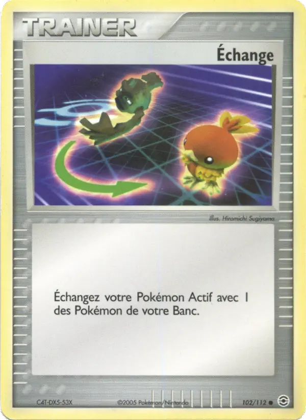 Scan HD carte Pokémon Échange 102/112 — EX Rouge Feu & Vert Feuille