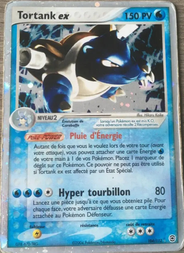 Scan HD carte Pokémon Tortank ex 104/112 — EX Rouge Feu & Vert Feuille