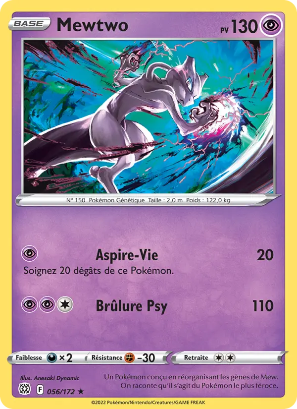 Scan HD carte Pokémon Mewtwo 056/172 — Stars Étincelantes
