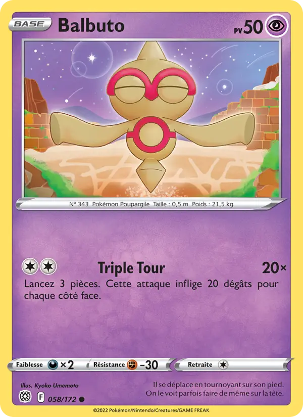 Scan HD carte Pokémon Balbuto 058/172 — Stars Étincelantes