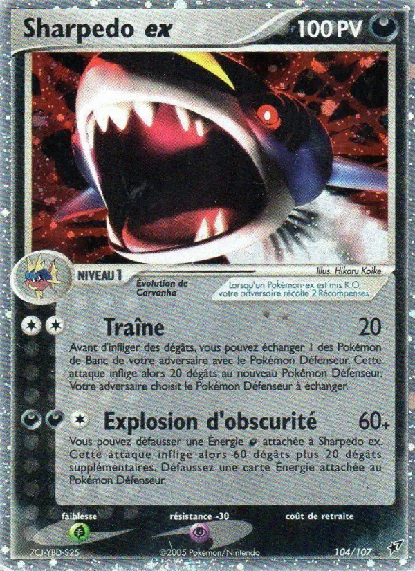 Scan HD carte Pokémon Sharpedo ex 104/107 — EX Deoxys