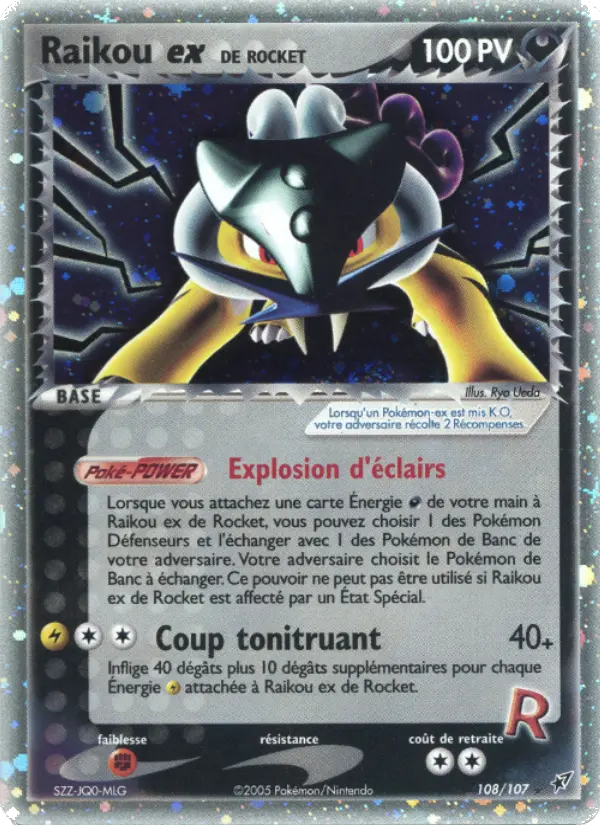 Scan HD carte Pokémon Raikou ex de Rocket 108/107 — EX Deoxys