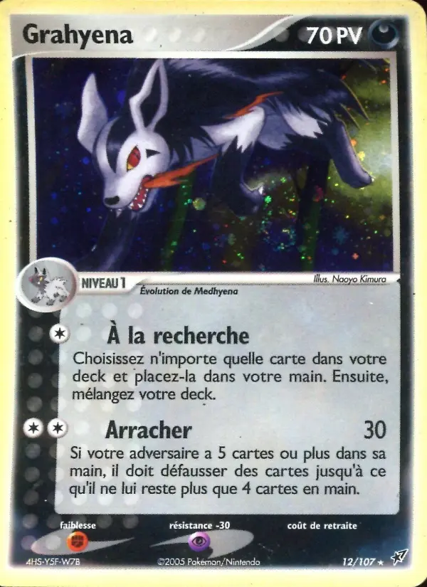 Scan HD carte Pokémon Grahyena 12/107 — EX Deoxys