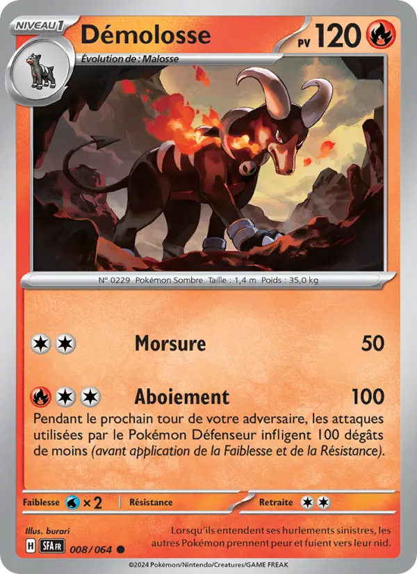 Scan HD carte Pokémon Démolosse 008/64 — Fable Nébuleuse