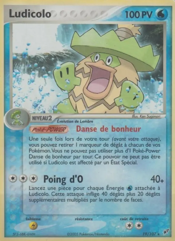 Scan HD carte Pokémon Ludicolo 19/107 — EX Deoxys