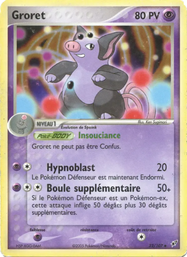 Scan HD carte Pokémon Groret 32/107 — EX Deoxys