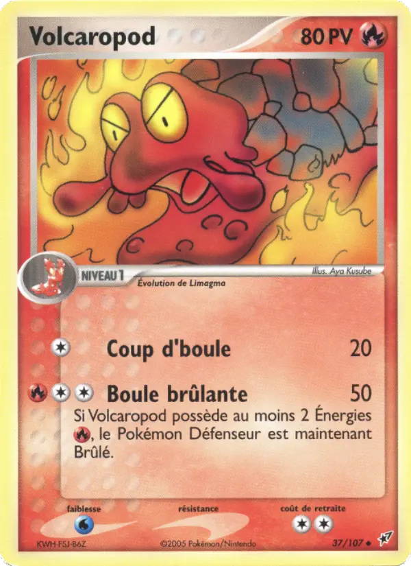 Scan HD carte Pokémon Volcaropod 37/107 — EX Deoxys