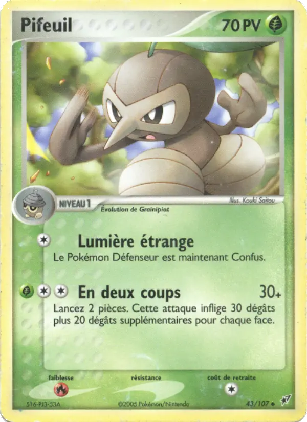 Scan HD carte Pokémon Pifeuil 43/107 — EX Deoxys