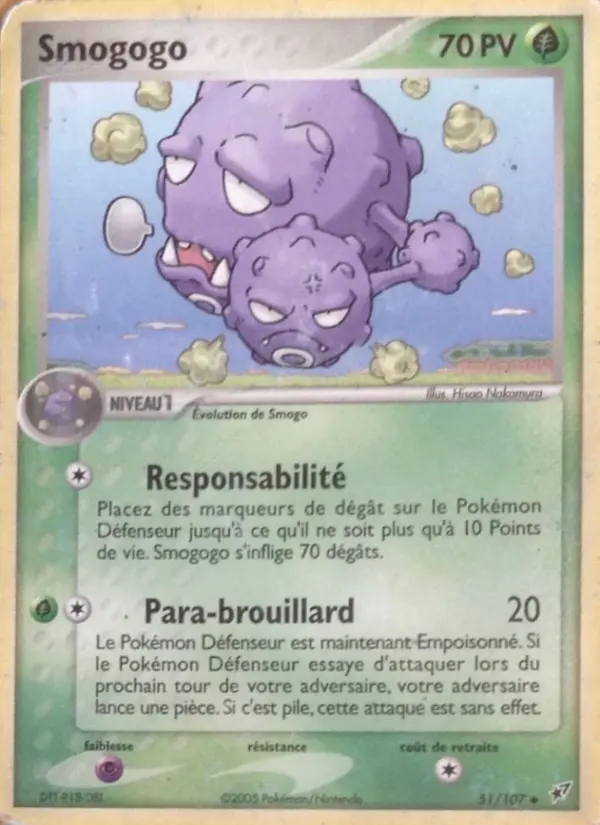 Scan HD carte Pokémon Smogogo 51/107 — EX Deoxys
