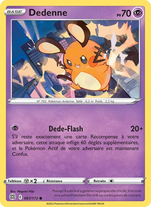 Scan HD carte Pokémon Dedenne 067/172 — Stars Étincelantes