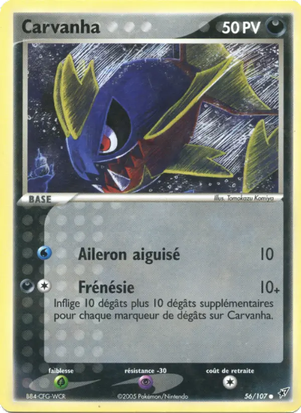 Scan HD carte Pokémon Carvanha 56/107 — EX Deoxys