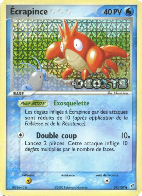 Scan HD carte Pokémon Écrapince 57/107 — EX Deoxys
