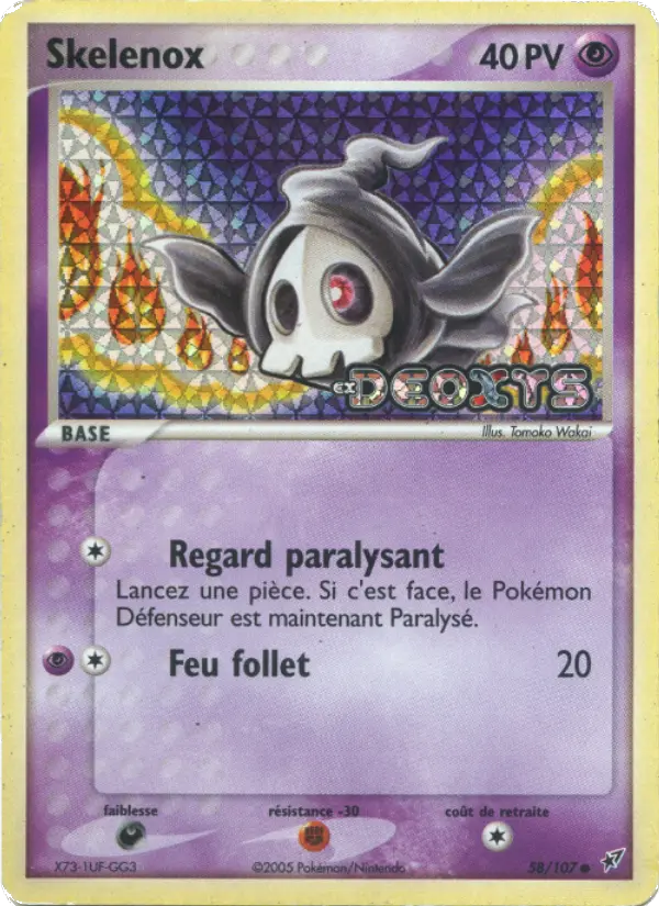 Scan HD carte Pokémon Skelenox 58/107 — EX Deoxys