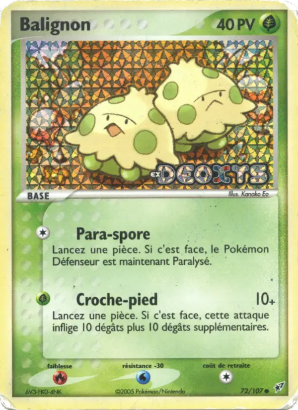 Scan HD carte Pokémon Balignon 72/107 — EX Deoxys