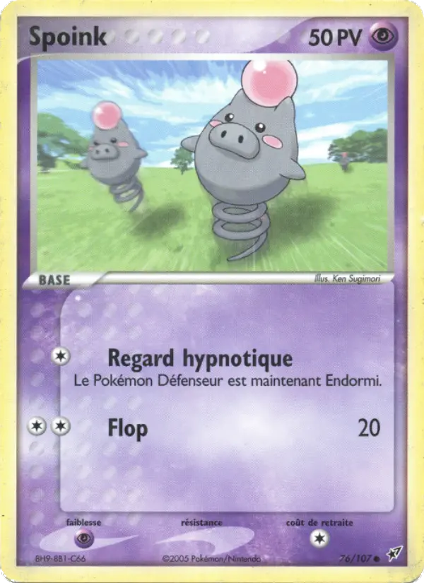 Scan HD carte Pokémon Spoink 76/107 — EX Deoxys