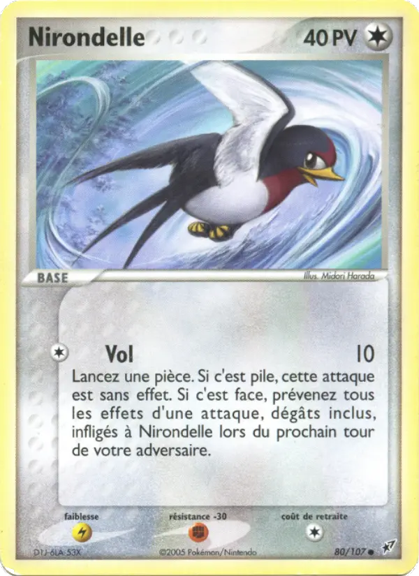 Scan HD carte Pokémon Nirondelle 80/107 — EX Deoxys