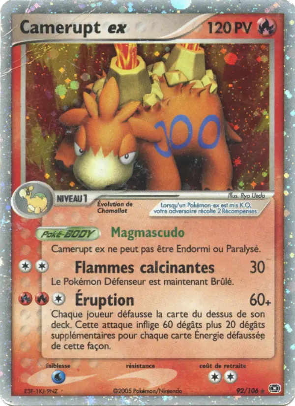 Scan HD carte Pokémon Camerupt ex 92/106 — EX Émeraude