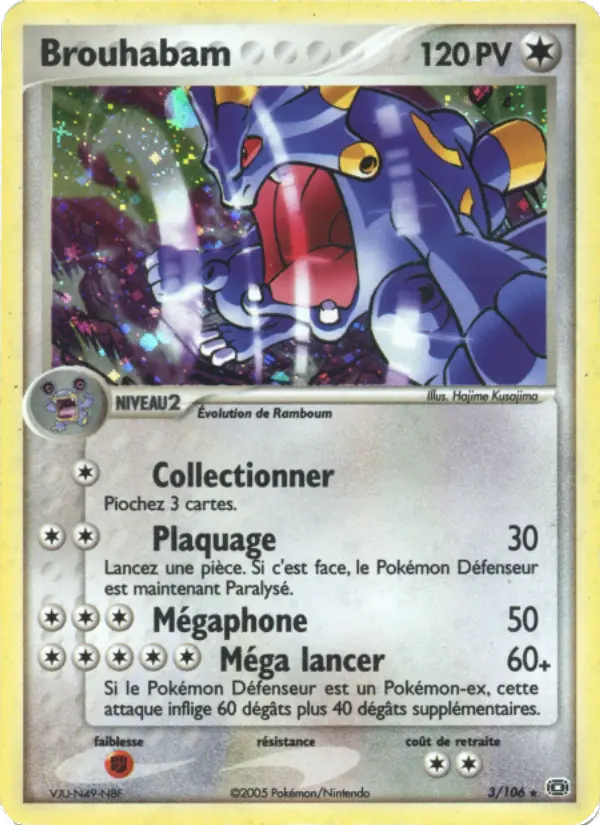 Scan HD carte Pokémon Brouhabam 3/106 — EX Émeraude