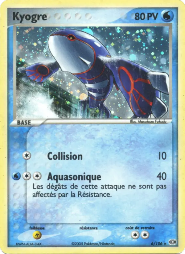 Scan HD carte Pokémon Kyogre 6/106 — EX Émeraude