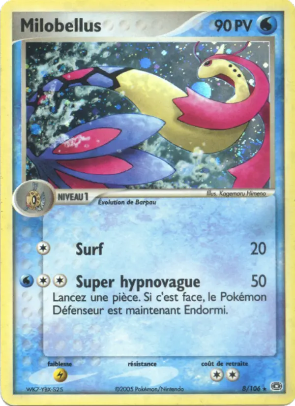 Scan HD carte Pokémon Milobellus 8/106 — EX Émeraude