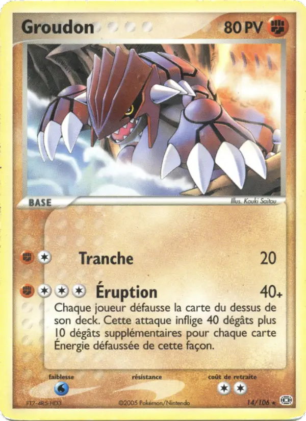 Scan HD carte Pokémon Groudon 14/106 — EX Émeraude
