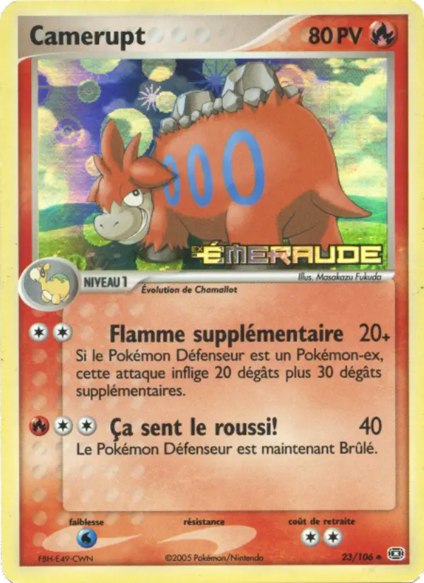 Scan HD carte Pokémon Camerupt 23/106 — EX Émeraude