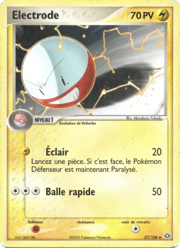 Scan HD carte Pokémon Electrode 27/106 — EX Émeraude