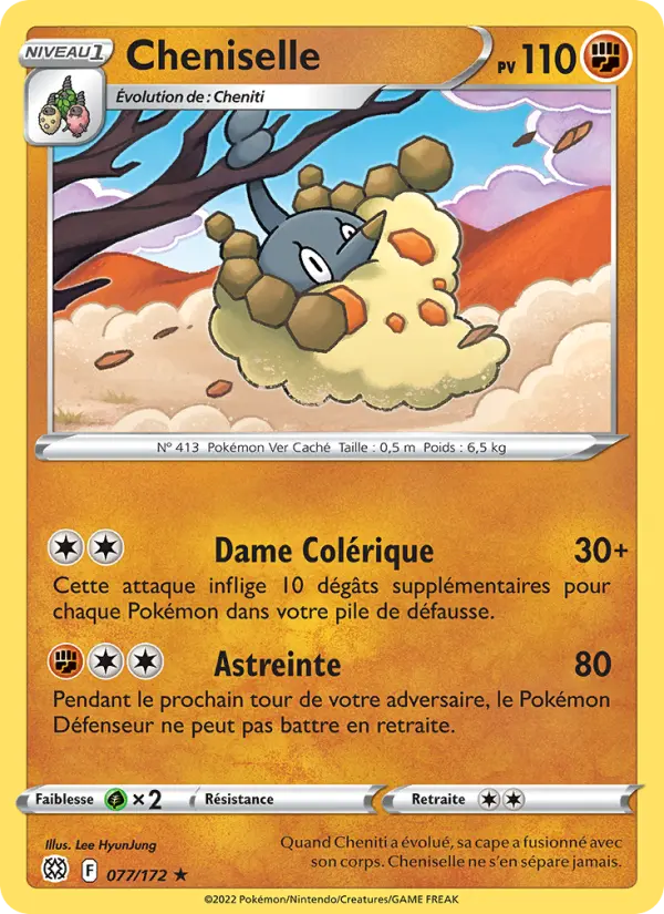 Scan HD carte Pokémon Cheniselle 077/172 — Stars Étincelantes