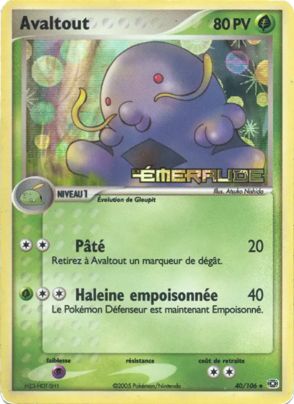 Scan HD carte Pokémon Avaltout 40/106 — EX Émeraude