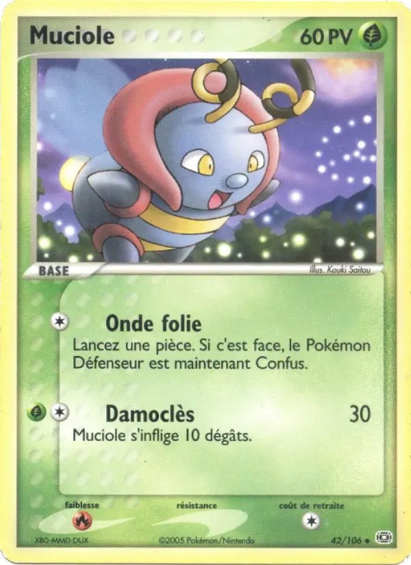 Scan HD carte Pokémon Muciole 42/106 — EX Émeraude