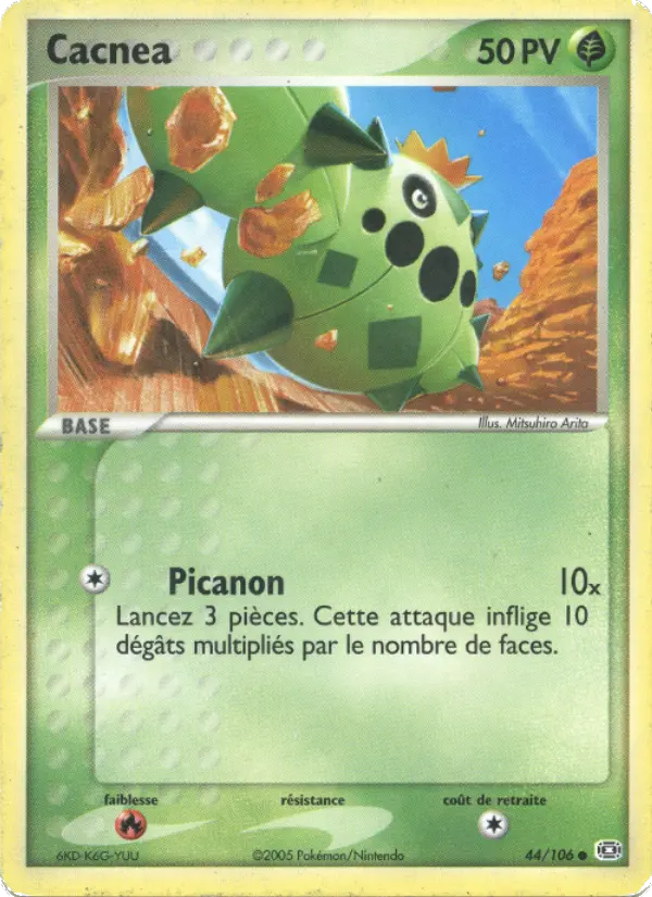 Scan HD carte Pokémon Cacnea 44/106 — EX Émeraude
