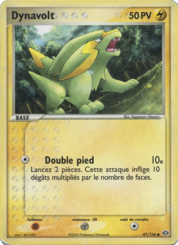 Scan HD carte Pokémon Dynavolt 47/106 — EX Émeraude