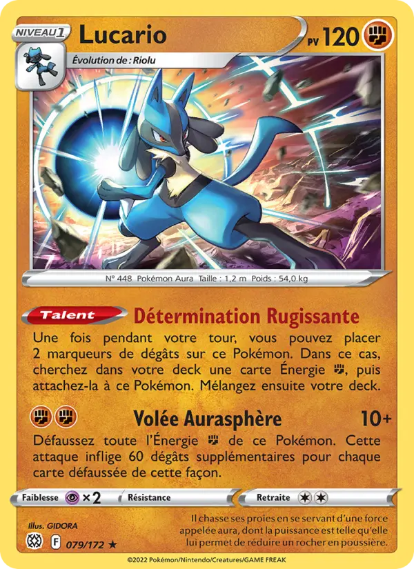 Scan HD carte Pokémon Lucario 079/172 — Stars Étincelantes