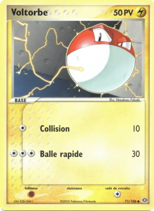 Scan HD carte Pokémon Voltorbe 71/106 — EX Émeraude