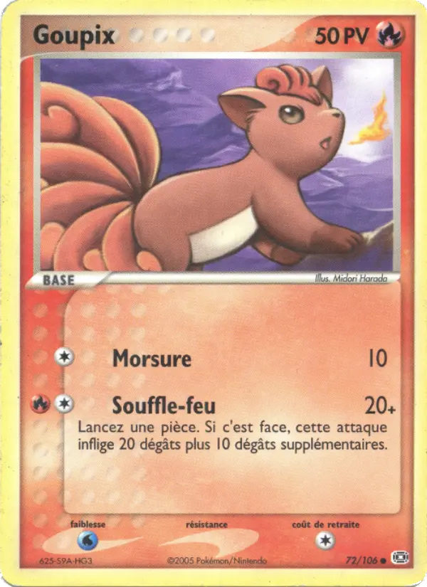 Scan HD carte Pokémon Goupix 72/106 — EX Émeraude