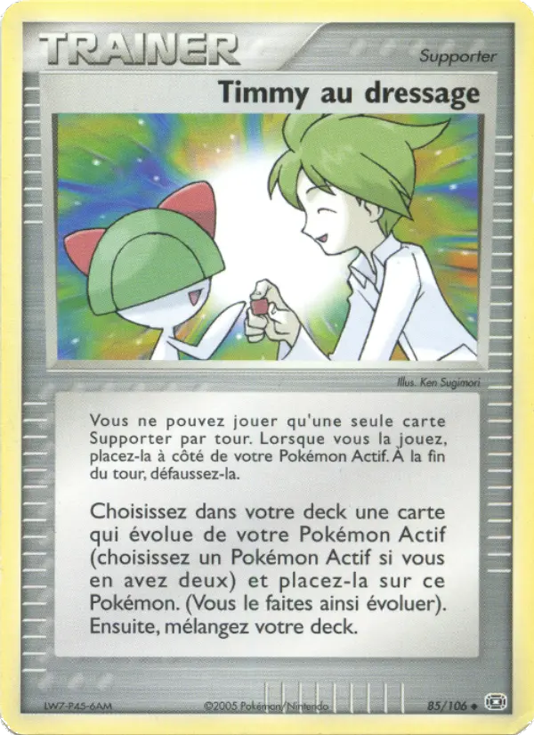 Scan HD carte Pokémon Timmy au dressage 85/106 — EX Émeraude