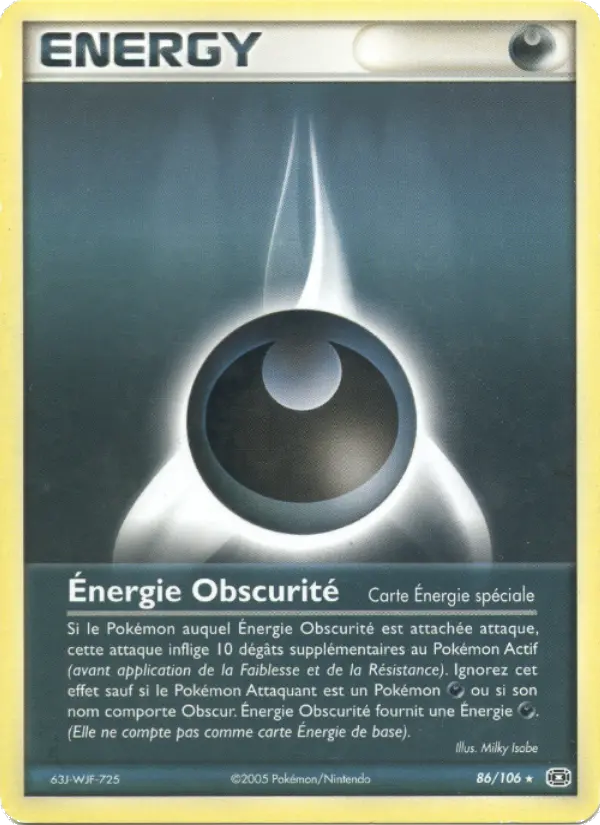 Scan HD carte Pokémon Énergie Obscurité 86/106 — EX Émeraude
