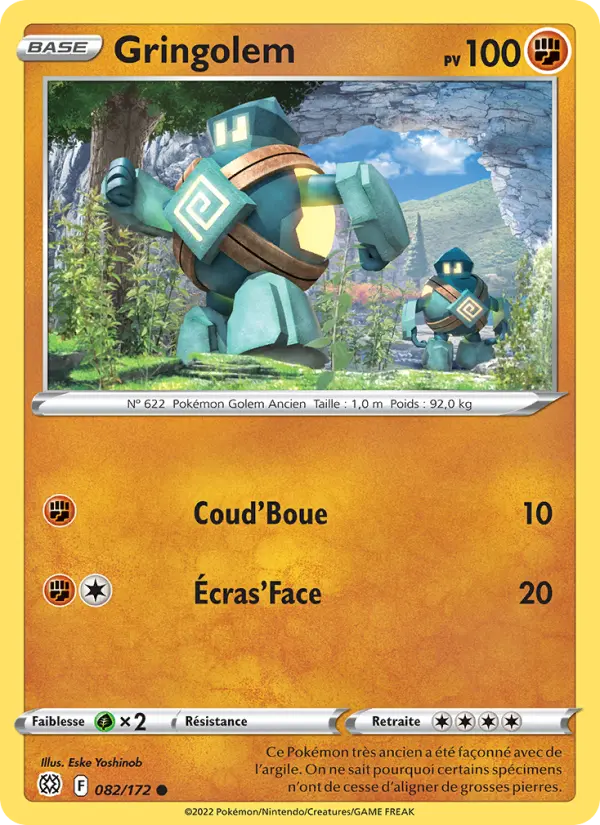 Scan HD carte Pokémon Gringolem 082/172 — Stars Étincelantes