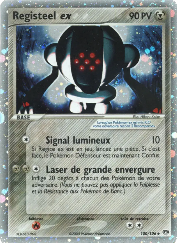 Scan HD carte Pokémon Registeel ex 100/106 — EX Émeraude