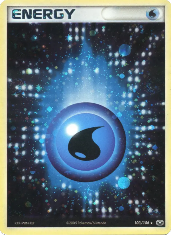 Scan HD carte Pokémon Énergie Eau 103/106 — EX Émeraude